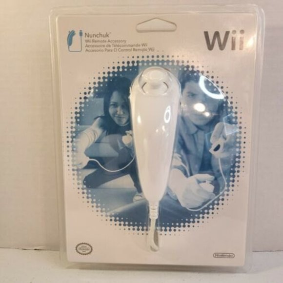 Nintendo Wii ANWGNW Wired Nunchuk Controller - White New Factory Sealed - Picture 1 of 7